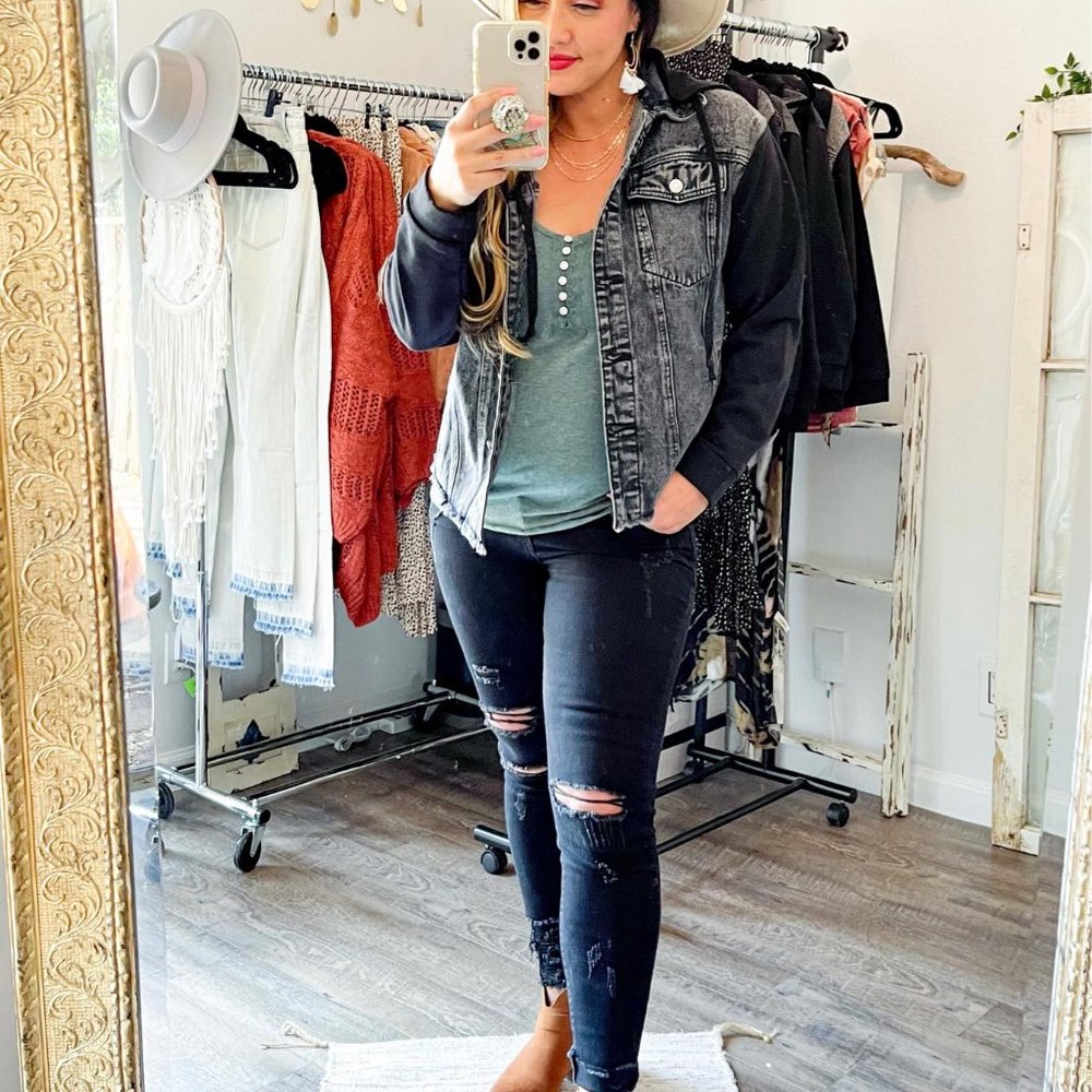 Black Denim Jacket - Picture 2 of 3